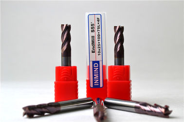 Tuỳ chỉnh vonfram cacbua Quảng End Mill 4 Flute / Khe cắm End Mill Cutter 0.5um - 0.6um