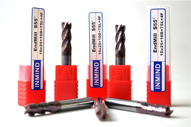 Tuỳ chỉnh vonfram cacbua Quảng End Mill 4 Flute / Khe cắm End Mill Cutter 0.5um - 0.6um