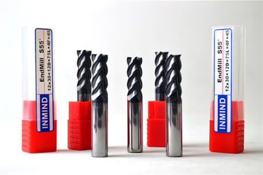 High Speed ​​thép vuông End Mill tiêu chuẩn với 45 ° Helix Angle / Chuẩn Loại Chiều dài