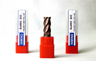 TiAlN tráng Standard 2 Flute End Mill Cutter, cổ dài End Mills HRC55