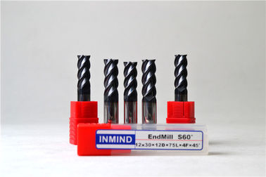 Tungsten Carbide Quảng End Mill Chuẩn Với 45 ° Helix Góc Đối cắt tốc độ cao