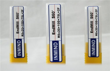 2 Flute CNC bóng Mũi End Mill Với Solid Carbide Rod Đối với thép / thép không gỉ