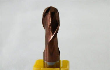 2 Flute CNC bóng Mũi End Mill Với Solid Carbide Rod Đối với thép / thép không gỉ