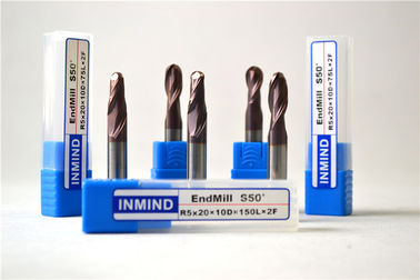 CNC côn bóng Mũi End Mill TiAlN tráng Carbide cụ cắt Đối với đồng