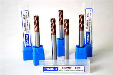 Extra Long CNC Bán kính góc End Mill 4 Flute Solid Carbide cụ cắt