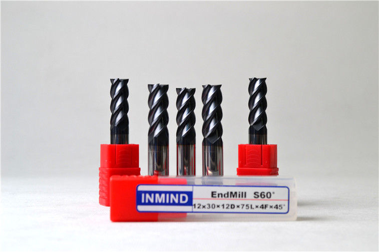 Tungsten Carbide Quảng End Mill Chuẩn Với 45 ° Helix Góc Đối cắt tốc độ cao