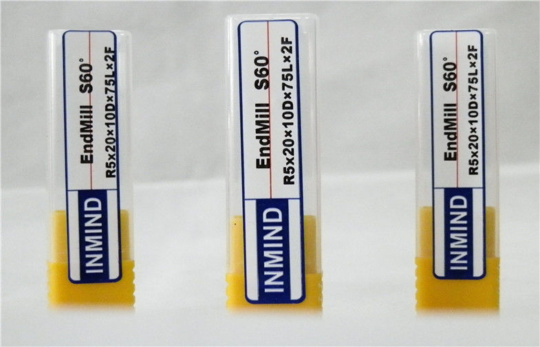 2 Flute CNC bóng Mũi End Mill Với Solid Carbide Rod Đối với thép / thép không gỉ